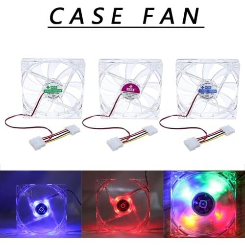 Pohiks 1pc 4 Pin 120mm Computer Case Fan Cooler Silent CPU Quad Fans Cooling With LED Light For PC Laptop