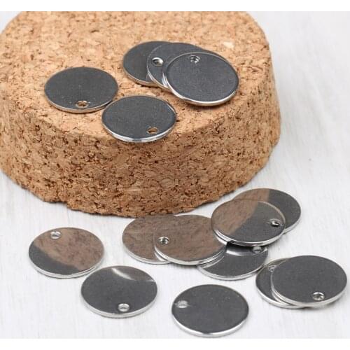 Reidgaller 100pcs 12mm dia metal stainless steel stamping blanks diy jewelry pendant necklace making accessories