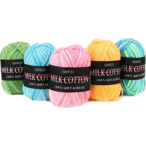 Mylb 1pc=50g Colorful Mixed Job Lot DK knitting Crochet Milk soft Baby cotton wool Yarn Sewing Accessories Yarn free shipping