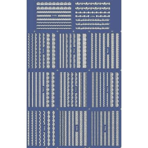 11 PACKS / LOT NAIL TATTOOS STICKER WATER DECAL NAIL ART BLACK LACE SKULL WAVE LINE D155-165W