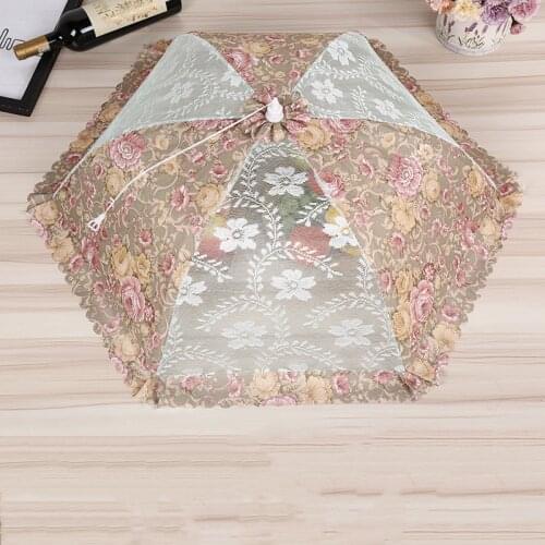 Table Food Cover Dish Cover Dust Cover Folding Hexagonal Steel Wire Meal Cover Pattern