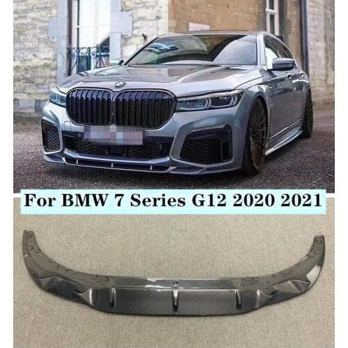 NEW High Quality ABS Black & Carbon Fiber Bumper Front Lip Protector Cover Fits For BMW 7 Series G11 G12 G13 2019 2020 2021 2022