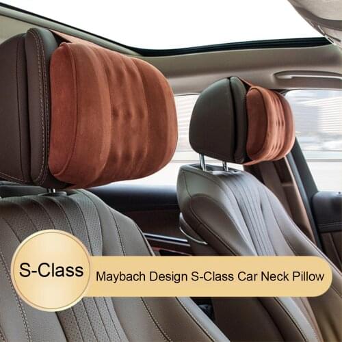 JINSERTA May-bach Design S-Class Car Neck Pillow Headrest Seat Support Travel Pillow Neck Protector Automobiles Seat Accessories