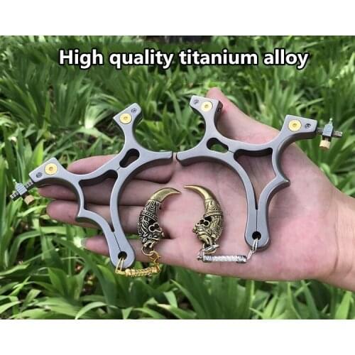 Profession Outdoor Precise New Tc21 Titanium Alloy Flat Rubber Band Slingshot Portable Sling Shot High Quality hunting Catapult
