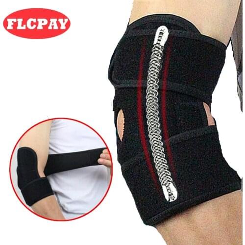 New 1 PCS Spring Support Free Adjustable Elbow Pads Protector Joint Brace For Basketball Gym Weightlifting Tennis Sports Safety