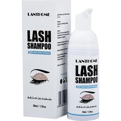 50ml Eyelash Shampoo Eyelash Extension Cleaning Foam Cleaner Eye Lash lift Cleaning Foam Pump Design No Stimulation Makeup Clean