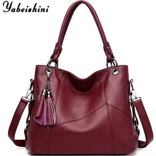 Hot sale Women Handbag Genuine Leather Tassel Tote Bags Luxury Women Shoulder Bags Ladies Leather Handbags Women Fashion Bags