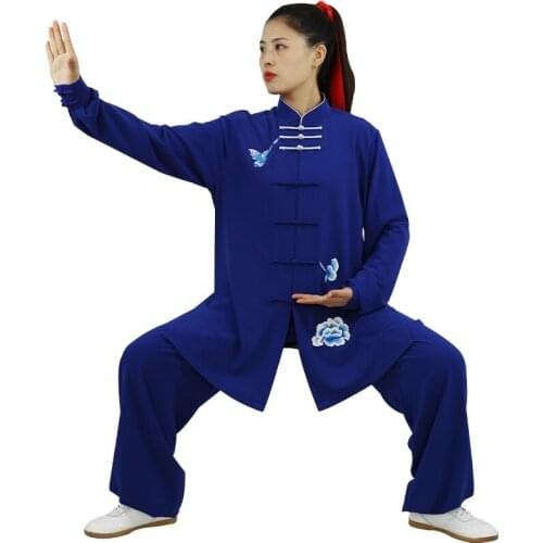 Traditional Chinese Clothing Taiji Long Sleeved Wushu Taichi Women Kungfu Uniform Suit Uniforms Tai Chi Exercise Clothing 12451