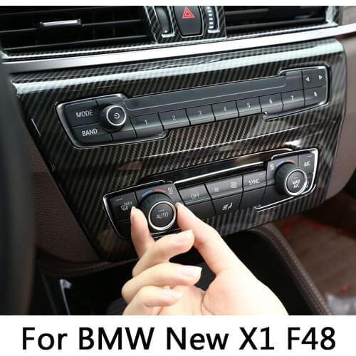 Carbon Fiber For BMW new X1 F48 20i 25i 25l 2016-2019 ABS Center AC Outlet Vent Cover Trim Car Accessories For BMW X2 F47 2018
