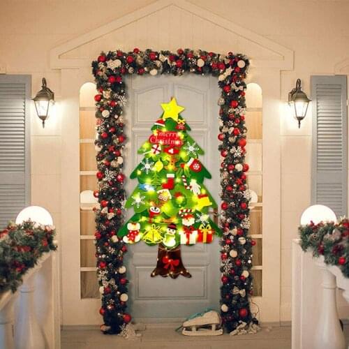 DIY Felt Christmas Tree New Yea Kids Toys Artificial Tree Wall Hanging Ornaments Xmas Gifts Navidad Decorations For Home