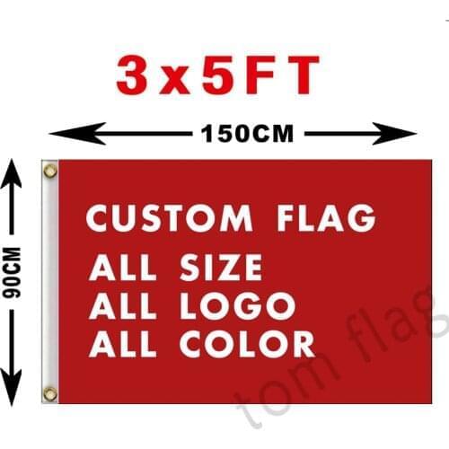 Custom flag 150X90 cm (3x5FT) 100D polyester we design any logo any color decoration home client flag