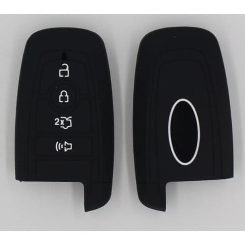KAPU silicone rubber key fob cover case shell protect skin for ford edge Explorer Taurus Mustang 5 buttons remote keyless