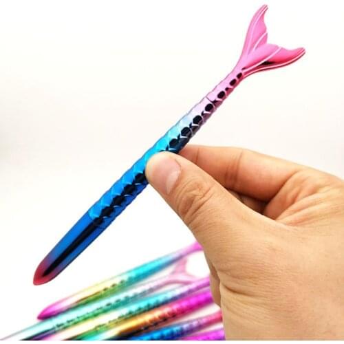 1 Pc Cute Kawaii Lovely Stationery Office School Supply Mermaid Imitate Ballpoint Pen Gel Pen colored creative novelty Pretty