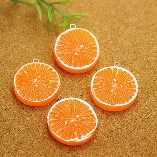 10pcs Kawaii Fake Orange Slice Charm Resin Miniature Food Art Flatback DIY Craft decroation,27mm