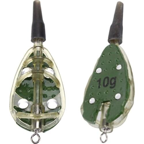 2 lot Ground Bait Bowl Bucket Inline Method Feeders Mould Fishing Bait Cage Fishing Tools