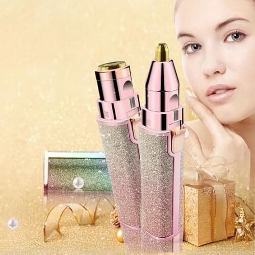 2 In 1 Electric Eyebrow Trimmer Makeup Painless Eye Brow Epilator Mini Shaver Razors For Women Portable Facial Hair Remover