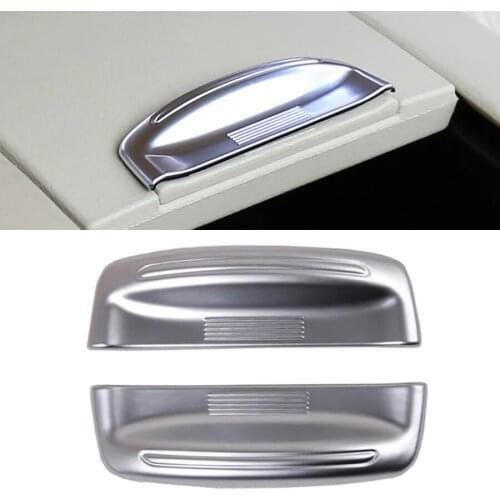 2x ABS Silver Armrest Cover Storage BOX Cover Trim Styling Decoration Sticker Fit For Toyota Highlander/Kluger (XU50) 2014-2018