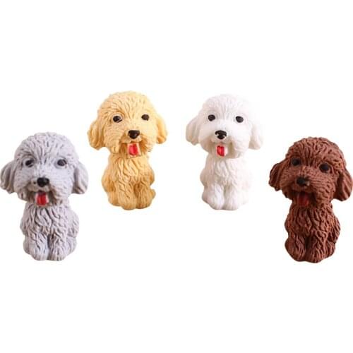 4pcs/lot Cute Mini Dog Eraser Cartoon Animals Pet Rubber Eraser Stationery School Supplies Kids Gifts