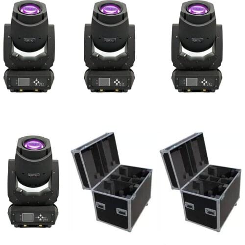 4pcs/lot with 2 flightcase Newest LED 200W Moving Head Beam Spot Wash 3 in 1 Light Party Light DJ stage lights 3-facet Prism