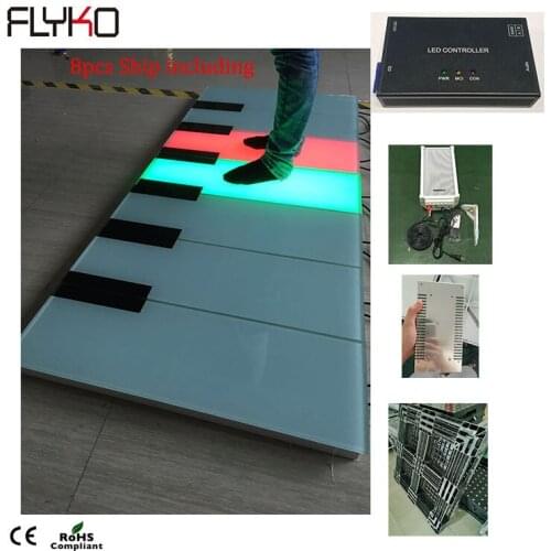Free shipping 8pcs music number Piano led dance floor