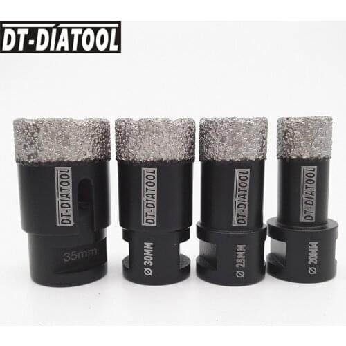 DT-DIATOOL 4pcs/set Dry Diamond Drilling Core Bits Opener Ceramic Tile Hole Saw Professional Quality Drill Bits Cutter