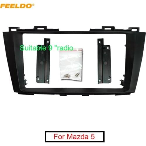 FEELDO Car Radio Audio Fascia Frame Adapter For Mazda 5 11-13 9" 2Din Stereo DVD Panel Bezel Frame Installation Trim Kit