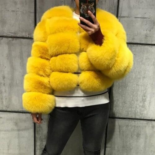 FURSARCAR 2020 New Natural Real Fox Fur Women Genuine Fur Jackets Female 45cm Slim Short Outerwear Girls Fashion Fur Coat