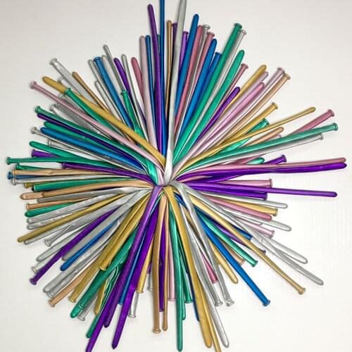 Chrome Metallic Long Balloons DIY Modeling Metallic Globos Magic Air Ball Childrens Toy Balloon Thick Strip Metal Color Balon