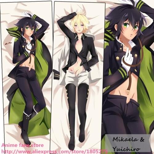Cool Japanese Anime Pillowcase Seraph Of The End Two Mikaela & Yuichiro decorative Hugging Body Pillow Case Cusion Bedding