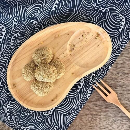 Creative Japanese-style split fruit plate Dim Sum cake wooden plate Saucer Breakfast plate Tableware