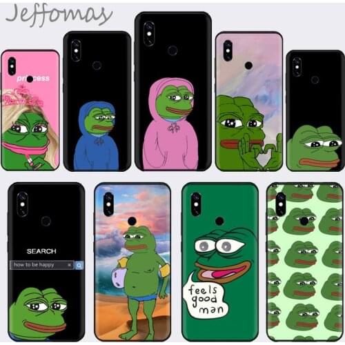 Funny The Frog Pepe face crying happy Soft Phone Cover For Xiaomi Redmi 4x 5 plus 6A 7 7A 8 mi8 8lite 9 note 4 5 7 8 pro