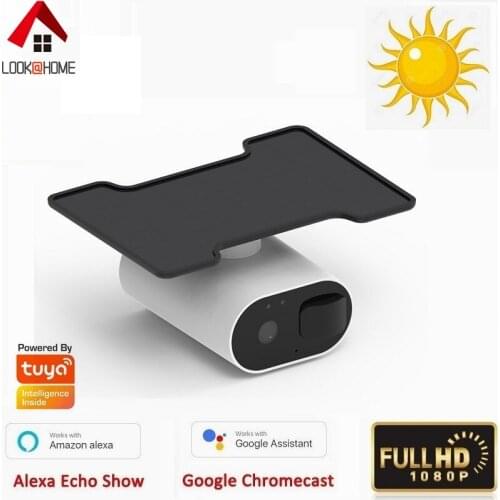 Outdoor Waterproof Solar Powered 1080P HD WiFi RJ45 Cable Connection CCTV Camera Battey Powered Google Home Alexa WiFi IP Camera
