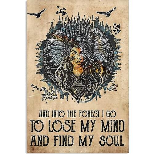 Into The Forest I Go To Lose Yard Garden Farm Wall Decor Poster Metal Sign 8x12 Inches