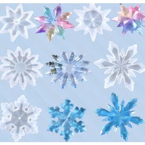 New Transparent Silicone Mold Decoration Process Snowflake Charms For DIY Snowflake Pendant Epoxy Mold