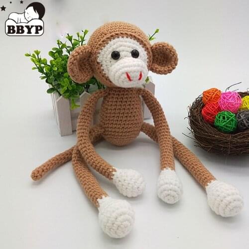 New Crochet Plush Long-armed monkey Dolls Baby kawaii Monkey Stuffed Toys Kids Sleeping Doll for Girls Boys Christmas Gift Room