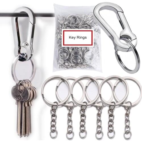 Wholesale Metal Key Rings Keychain with Split Ring & Lobster Clasp Metal Blank Keyfob Key Pendant DIY Key Chains Supplies