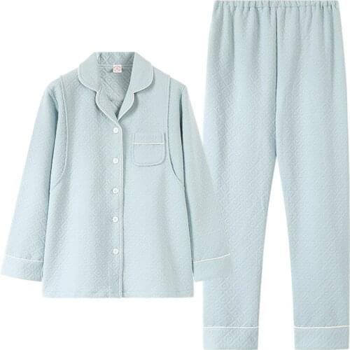 Cotton Confinement Clothing Autumn And Winter Dissection Air Cotton Pregnant WOMENS Womens Sleepwear Lactation Nurses Maternal