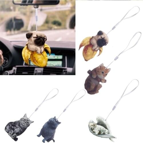Cat Car Hanging Ornament Car Hanging Ornament Car Interior Decor Cute Dog Car Ornament Keychain Home Decoration Gift