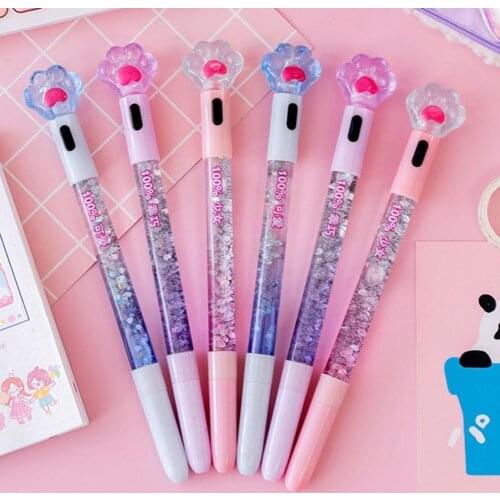 Simple Girl Heart Vibrato Net Red Gel PenCute Magic Pen Student Wand Ballpoint Creative Stationery Office Water Pen Pen Gel O8Q2