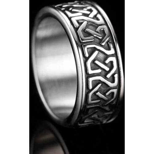 Punk Rock Knot Stainless Steel Viking Ring Retro Norse Amulet Jewelry Dropshipping Lucky Gift For Man