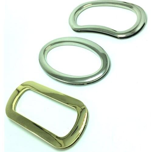 4.5 inch (Inner diameter) Nickel Gold Oval metal purse handle oval cut out bag handles