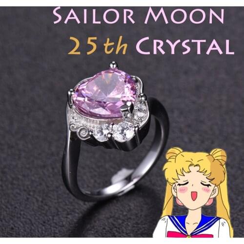 Sailor Moon Serenity Cosplay Sterling 925 Silver Lover Heart Usagi Engagement Ring