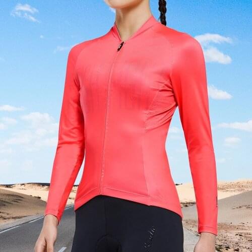 Santic cycling Jersey Womens Summer Thin Long-sleeved Sunscreen Cycling Wear Road Bike Riding Equipment Cool Fabric Breathable