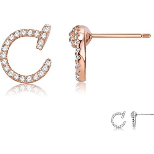 ZEMIOR 925 Sterling Silver Stud Earrings For Women Nail Shape Full 5A Clear Cubic Zirconia Earring Engagement Fine Jewelry New