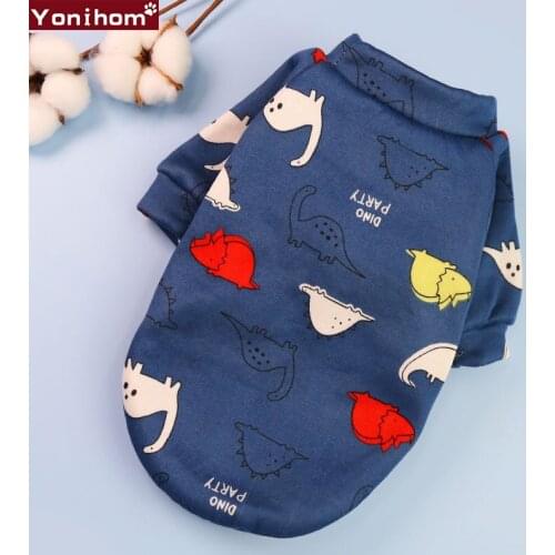 Cute Print Small Dog Hoodie Coat Winter Warm Pet Clothes for Chihuahua Shih Tzu Sweatshirt Puppy Cat Pullover Dogs Pets Clothing