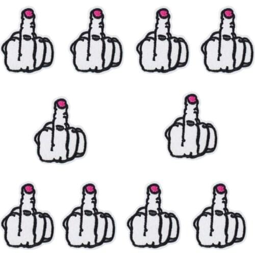 Iron on Patch for Clothes Sew Embroidery Punk Cartoon Stripes Applique trousers Patch for Jacket Bag Finger Accessories 10 PCS