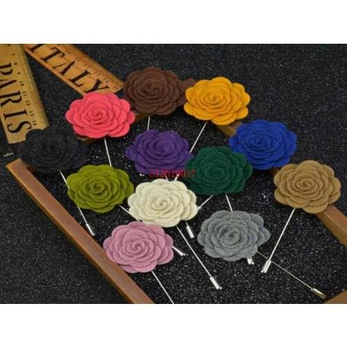 200pcs Men & Women 3D Rose Flower Brooch for Suits Winter Coat Collar For Wedding Party Faovr Gift Jewelry Decoration