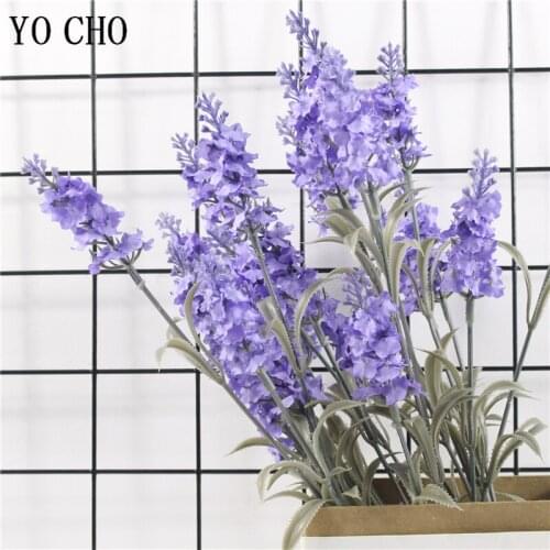 3 Bouquets Purple Provence Lavender Artificial Flowers High Quality Flower For Home Decorative Fake Plant Silk Flowers