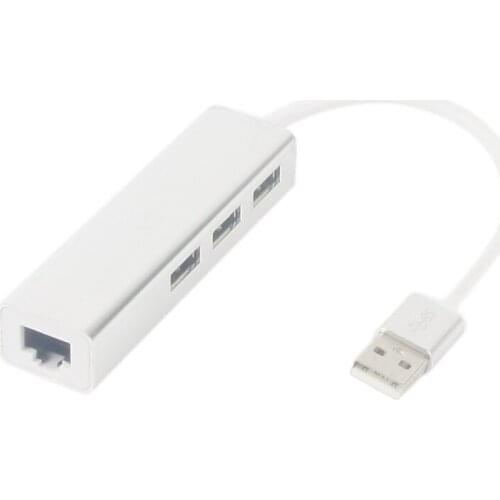 3-Port USB 2.0 Hub to LAN 100Mbps Ethernet RJ45 Network Adapter for Laptop PC adapter