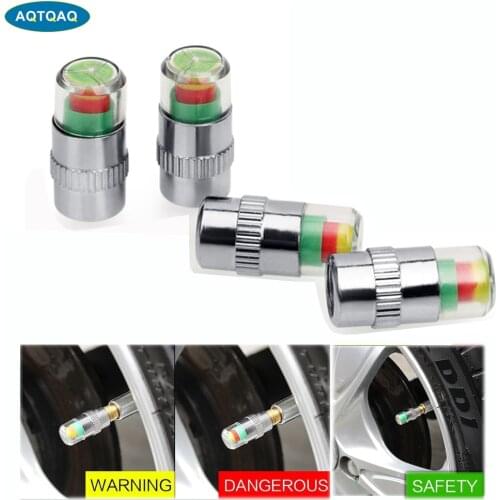 4Pcs/Set Car Tire Pressure Gauge Indicator Alert Monitoring Valve Cap Sensor Tire Pressure Indicator External Valve Detection